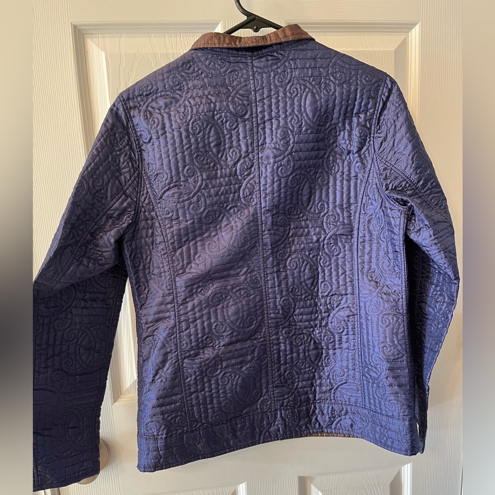 Peck & Peck Egyptian Blue(purplish) Long Sleeve Front Zip Light Weight Jacket - Picture 2 of 14